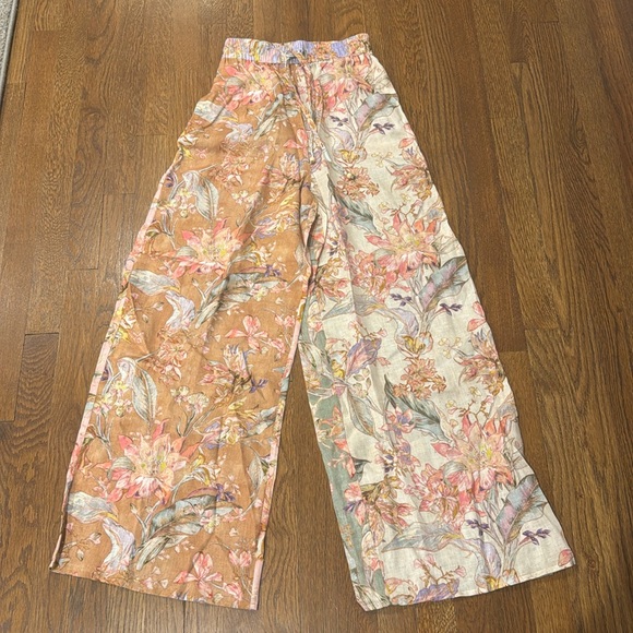 ZIMMERMANN Cira Printed Linen Straight Pants In Multicolore - Picture 2 of 6